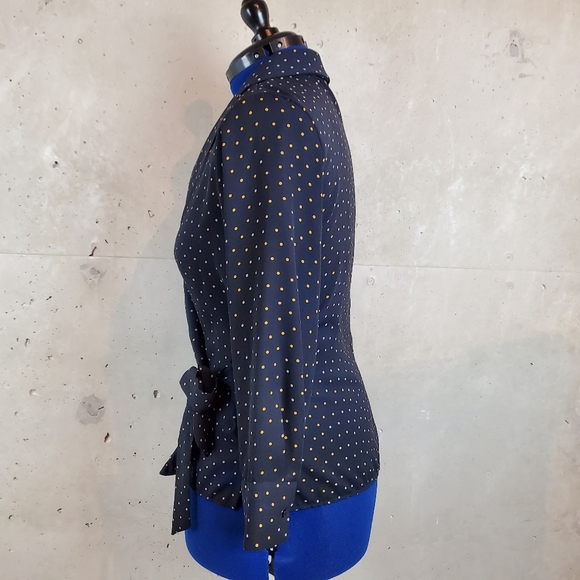 Zara long sleeve wrap tie waist blouse size large - Picture 6 of 7